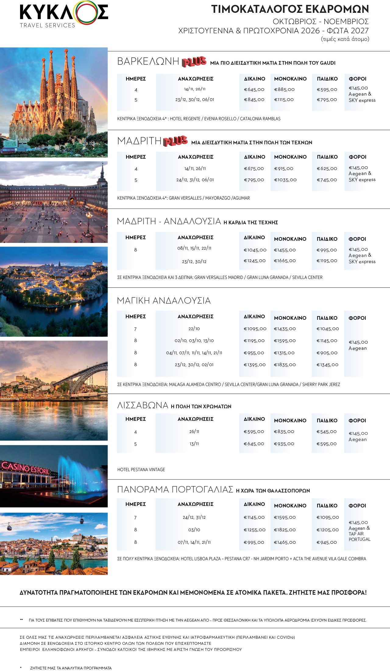 Kyklos pricelist